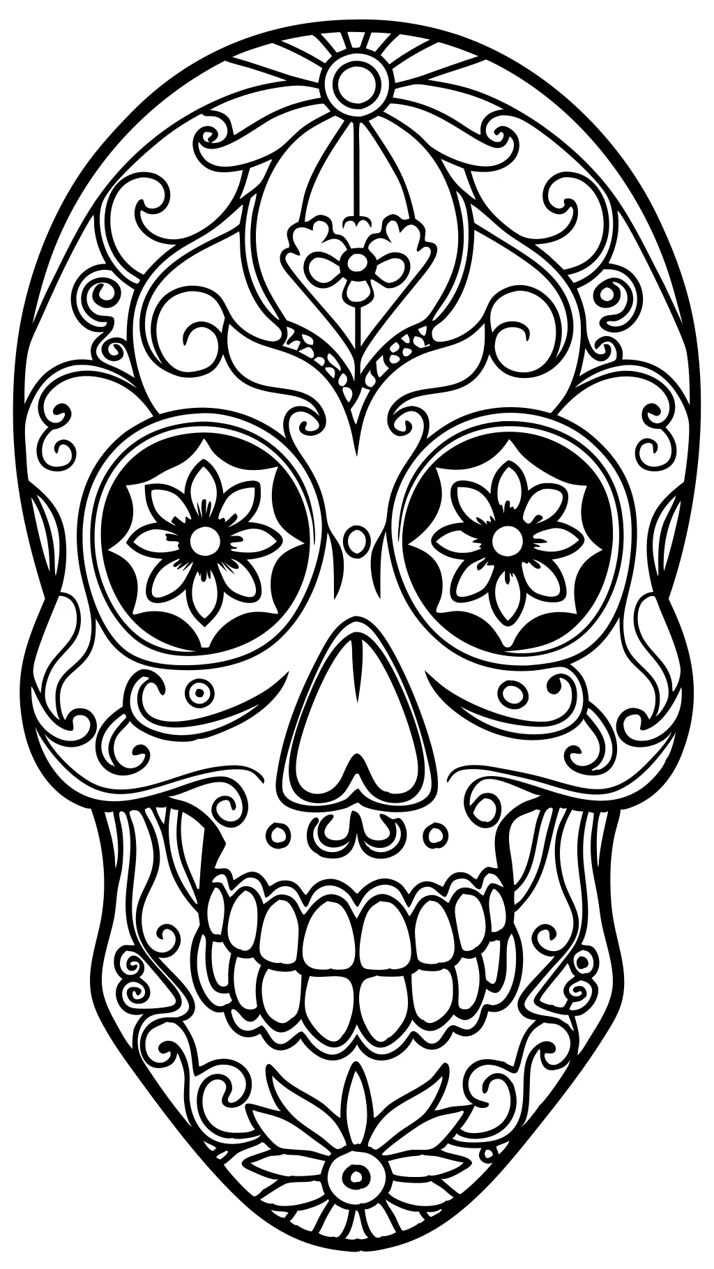 Páginas para colorear para adultos de calavera